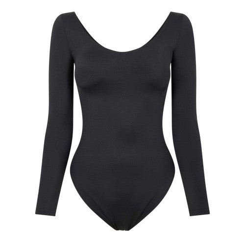 Front - Balenciaga Womens/Ladies Plain Jersey Fitted Bodysuit