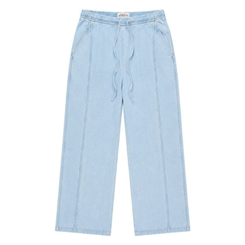 Front - Guess Womens/Ladies Denim Wide Leg Joggers
