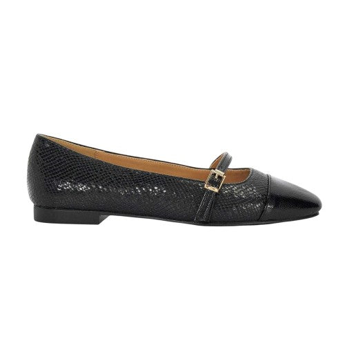 Front - Dune London Womens/Ladies Lo Hibiski Snake Print Flat Mary Janes