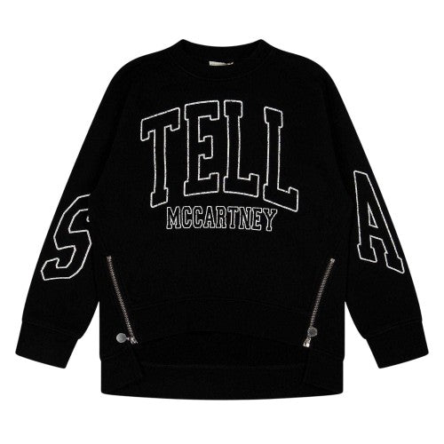 Front - Stella McCartney Childrens/Kids Logo Cotton Side Zip Sweatshirt