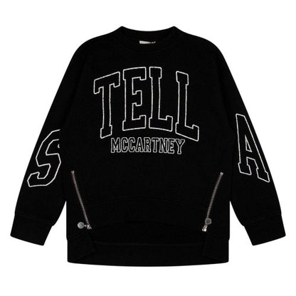 Front - Stella McCartney Childrens/Kids Logo Cotton Side Zip Sweatshirt