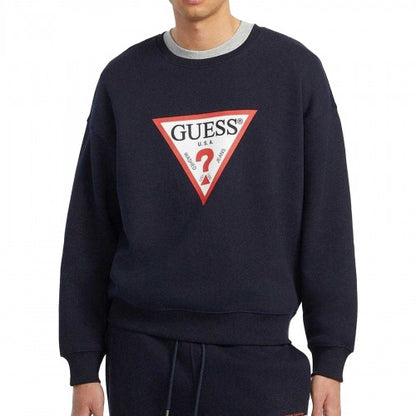Front - Guess Mens Triangle Oversized Sweatshirt