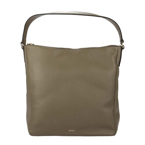 Front - Boss Alyce Hobo Cow Leather Shopper Bag