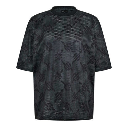 Front - Daily Paper Mens Logo Mesh T-Shirt