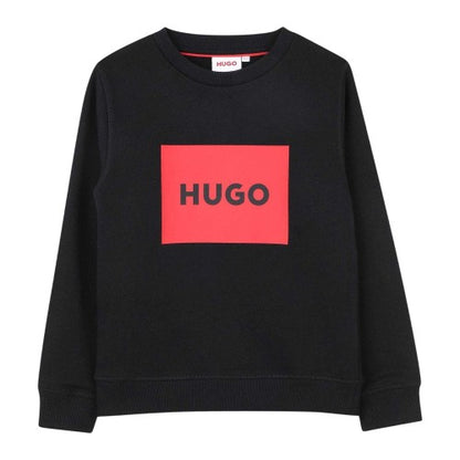 Front - Hugo Childrens/Kids Box Logo Crew Neck Sweatshirt