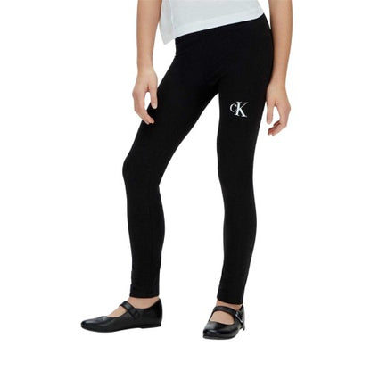 Front - Calvin Klein Girls Jeans Logo Leggings