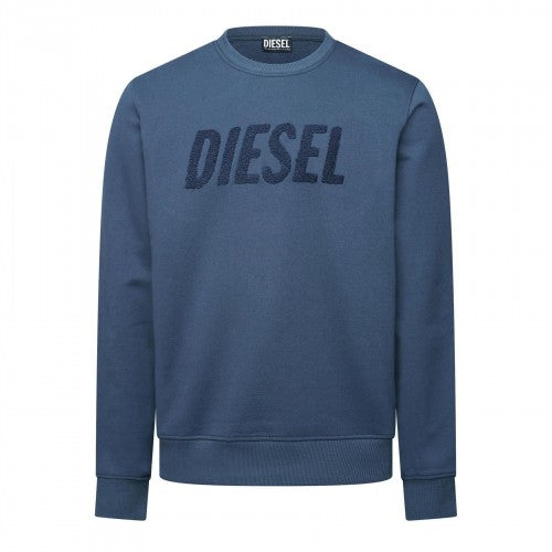 Front - Diesel Mens Indigo-Out Logo Sweatshirt