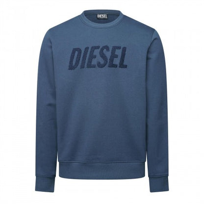 Front - Diesel Mens Indigo-Out Logo Sweatshirt