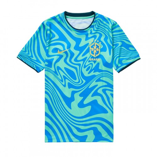 Front - Nike Childrens/Kids Pre Match 2026 Brazil Football Shirt