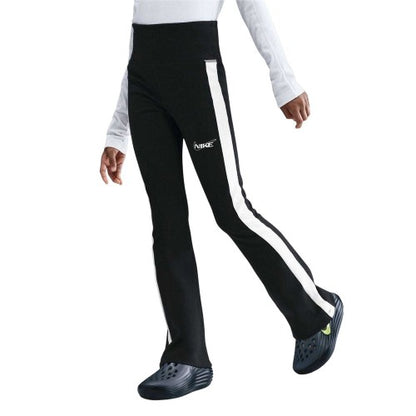 Front - Nike Girls Classic Logo Flared Leggings