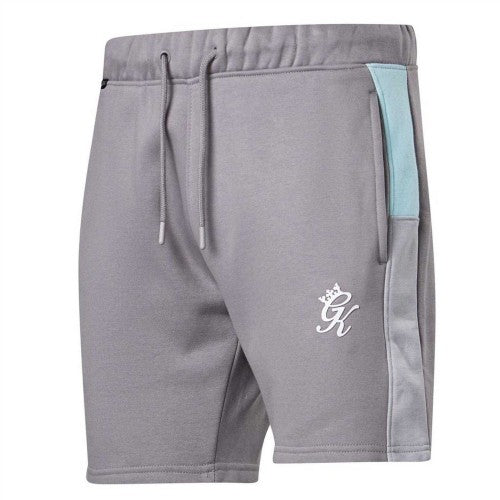 Front - Gym King Mens Cotton Jersey Contrast Panel Shorts