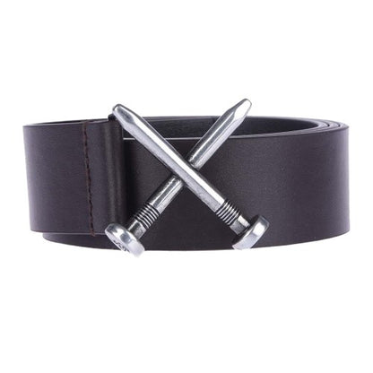 Front - Off White Mens Crossed Nail Leather Belt
