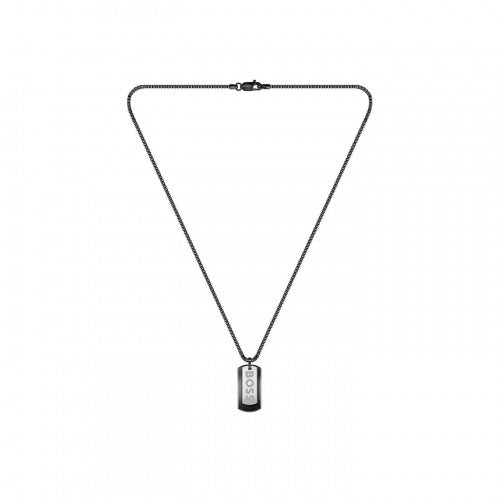 Front - Boss Mens Black Ion Plating Necklace