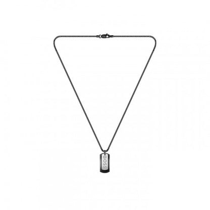 Front - Boss Mens Black Ion Plating Necklace