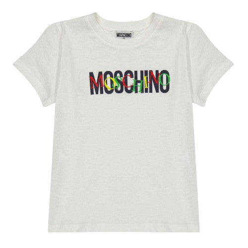 Front - Moschino Childrens/Kids Logo Short-Sleeved T-Shirt