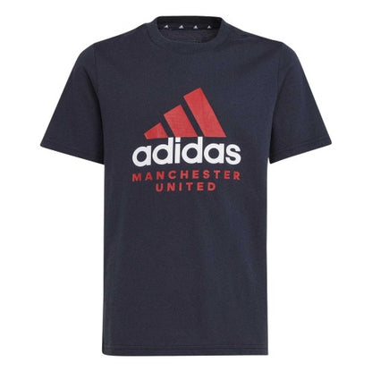 Front - Adidas Childrens/Kids Manchester United Cotton T-Shirt