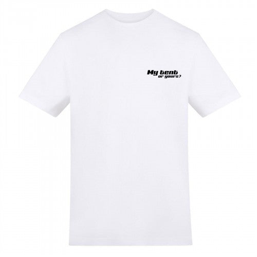 Front - AWD Mens My Tent Or Yours? T-Shirt