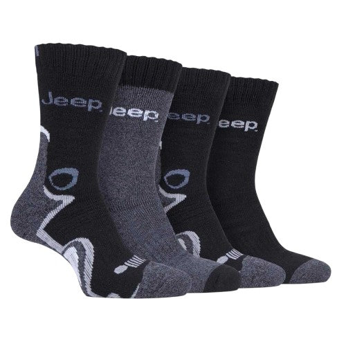 Front - Jeep Mens Performance Boot Socks (Pack of 4)