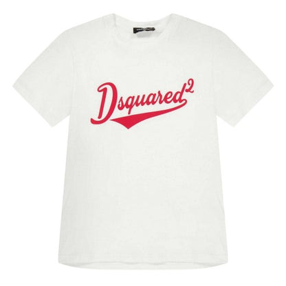 Front - DSquared2 Childrens/Kids Dsquared Logo Cotton Regular Short-Sleeved T-Shirt