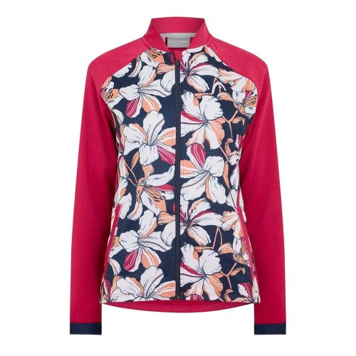 Front - Head Womens/Ladies Floral Pattern Raglan Track Jacket