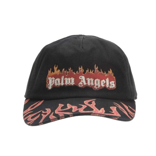 Front - Palm Angels Flame Logo Baseball Cap
