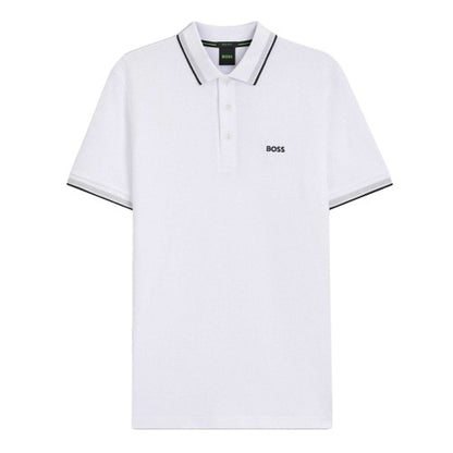 Front - Boss Mens Paddy Logo Contrast Trim Regular Polo Shirt