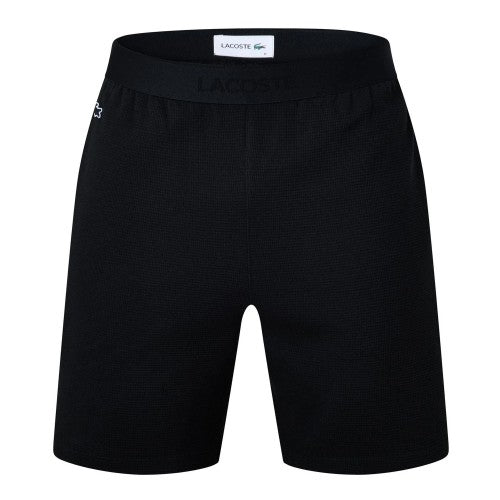 Front - Lacoste Mens Waffle Relaxed Fit Pyjama Shorts