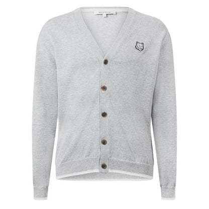 Front - Maison Kitsuné Mens Fox Head Cardigan
