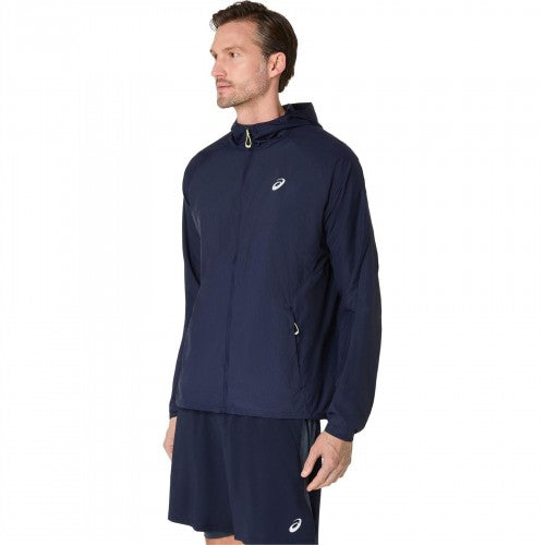 Front - Asics Mens Road Packable Long-Sleeved Jacket