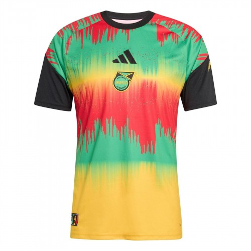 Front - Adidas Mens 2026 Pre Match Jamaica Contrast Panel Football Shirt