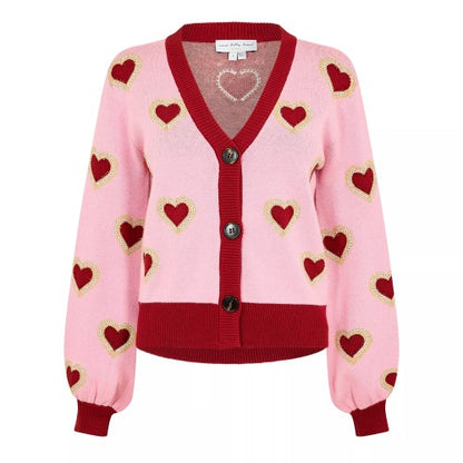 Front - Never Fully Dressed Womens/Ladies Heart Knitted Cardigan