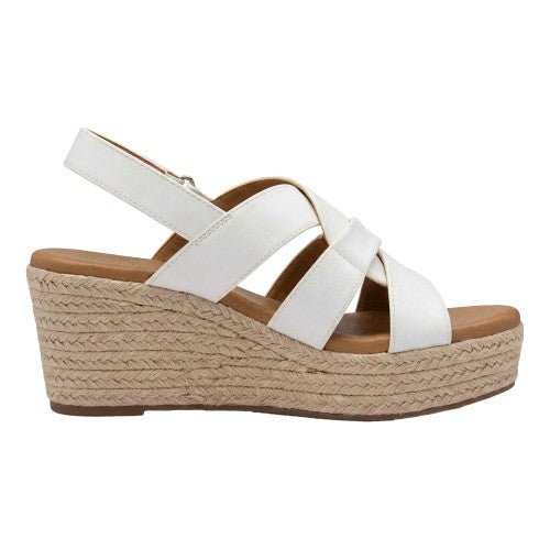 Front - Lotus Shoes Womens/Ladies Reina Criss-Cross Wedge Sandals