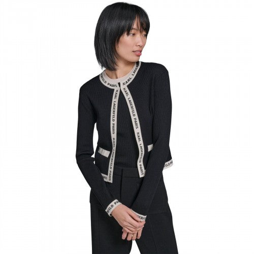 Front - Karl Lagerfeld Womens/Ladies Long-Sleeved Cardigan