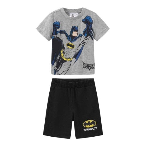 Front - Batman Childrens/Kids Back Print Shorts & Top Set