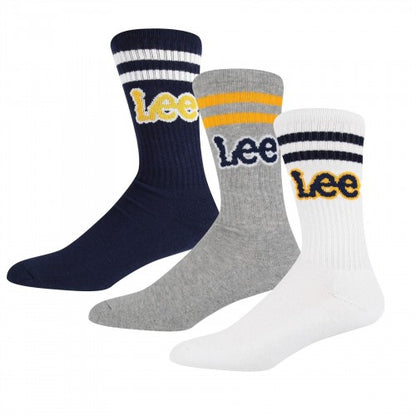 Front - Lee Mens Erskin Crew Socks (Pack of 3)