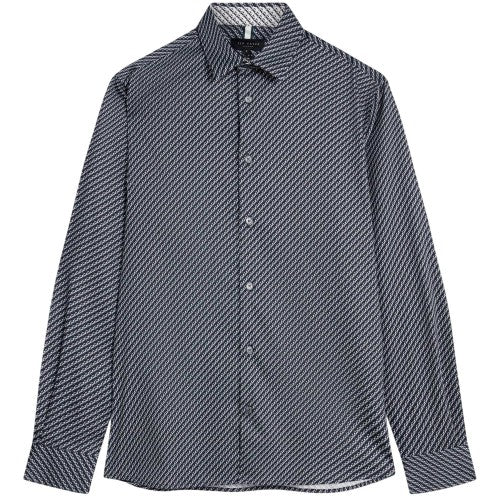 Front - Ted Baker Mens Geometric Slim Shirt