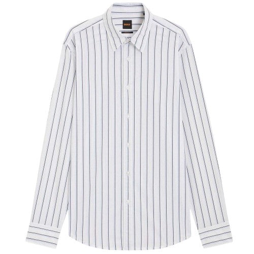 Front - Boss Mens Striped Regular Shirt