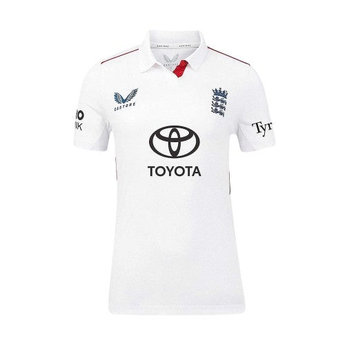 Front - Castore Womens/Ladies 2026/2027 England Cricket Cricket Shirt