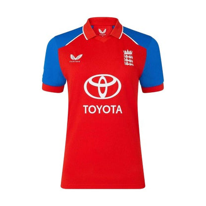 Front - Castore Womens/Ladies 26/27 England Cricket Cricket Shirt