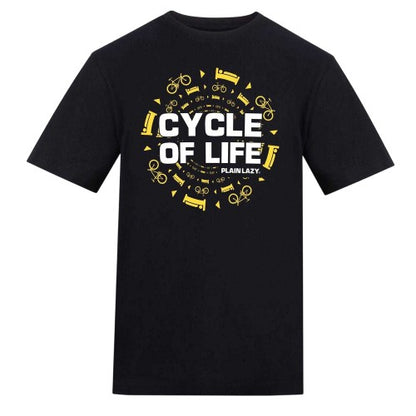 Front - Plain Lazy Mens Cycle Of Life Printed T-Shirt