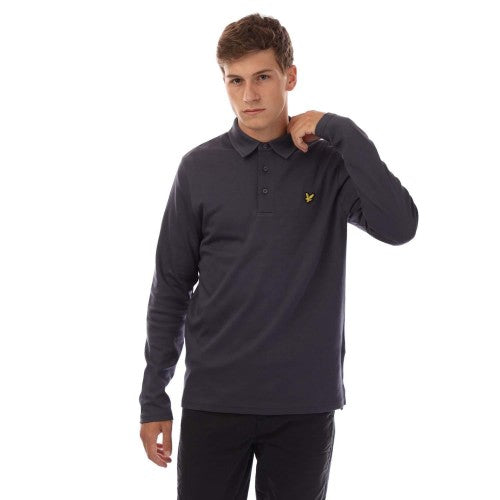 Front - Lyle & Scott Mens Interlock Long-Sleeved Polo Shirt