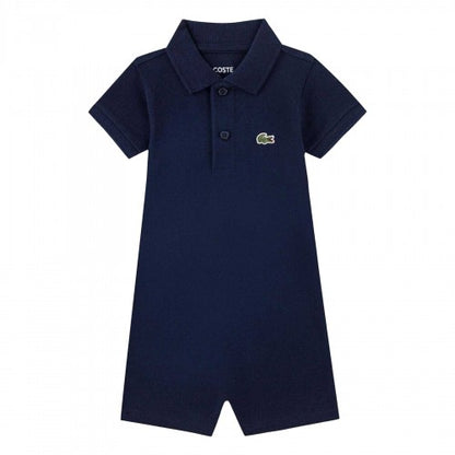 Front - Lacoste Baby Core Embroidered Logo Romper