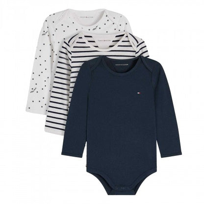Front - Tommy Hilfiger Baby Girls Bodysuit (Pack of 3)