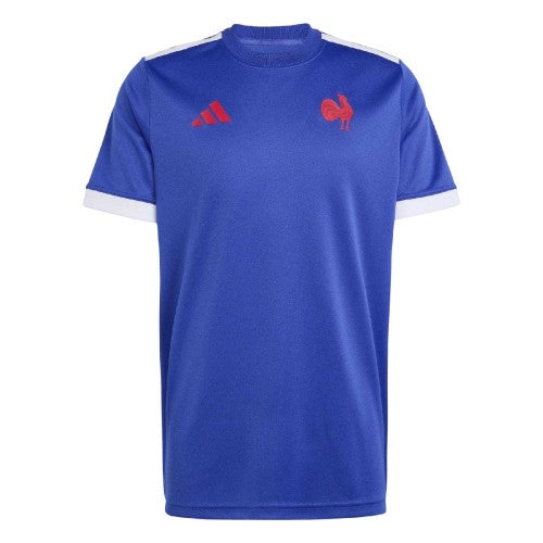 Front - Adidas Unisex Adult 2025/2026 France Short-Sleeved Rugby Shirt