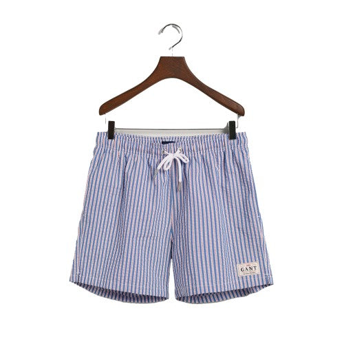 Front - Gant Mens Seeksucker Classic Swim Shorts