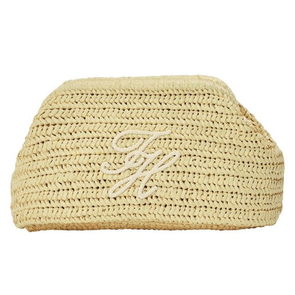 Front - Tommy Hilfiger Raffia Clutch Bag