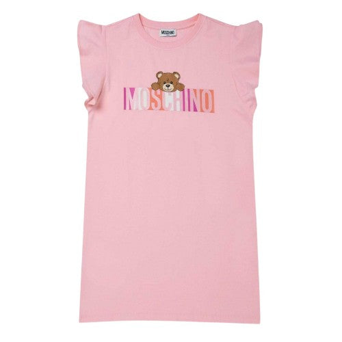 Front - Moschino Girls Logo T-Shirt Dress