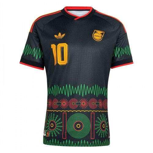Front - Adidas Mens Bob Marley Jamaica Away Jersey