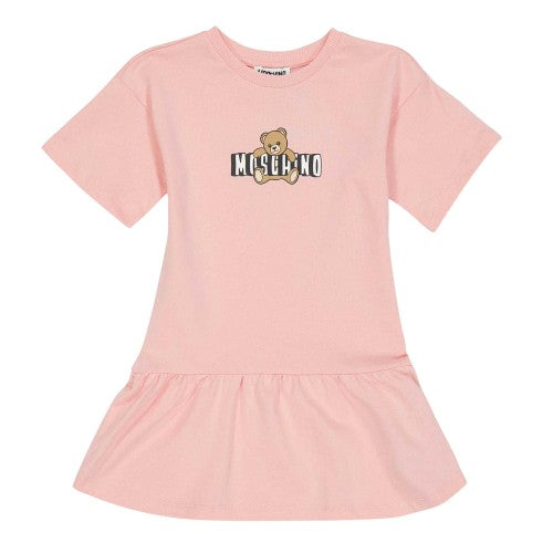 Front - Moschino Girls Bear T-Shirt Dress