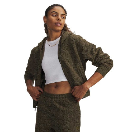 Front - Under Armour Womens/Ladies High Pile Cropped Fleece Jacket